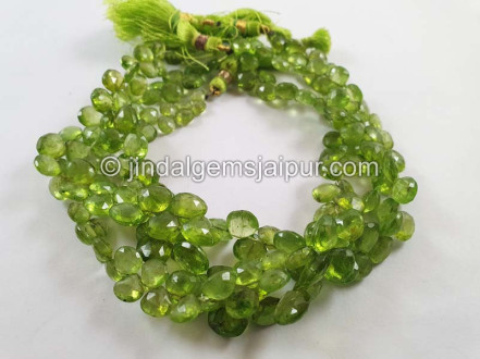 Peridot Far Faceted Heart Shape Beads