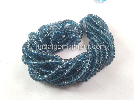 London Blue Topaz Faceted Roundelle Beads