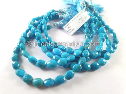 Turquoise Arizona Faceted Oval Shape Beads Turquoise Arizona Faceted Oval Shape Beads