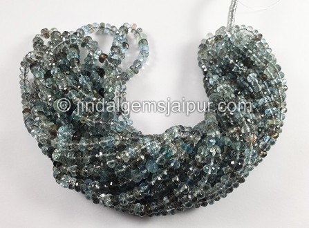 Moss Aquamarine Faceted Roundelle Shape Small Beads
