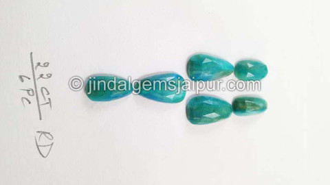 Blue Opalina Rose Cut Slices
