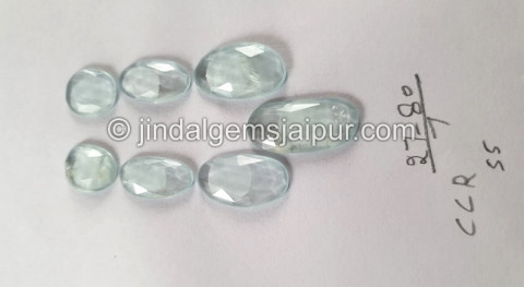 Milky Aquamarine Rose Cut Slices