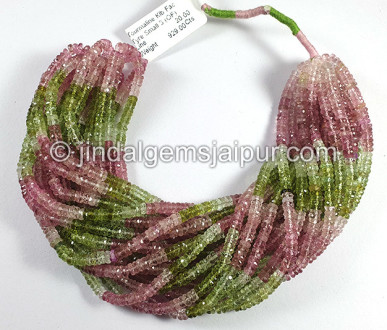Pastel Tourmaline Faceted Tyre Shape Small Beads