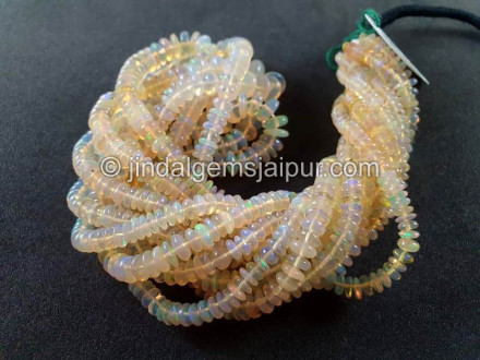 Ethiopian Opal Off White Smooth Roundelle Beads Ethiopian Opal Off White Smooth Roundelle Beads