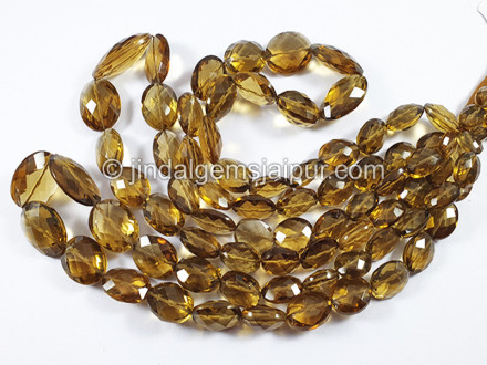 Champagne Quartz Faceted Oval Shape Beads