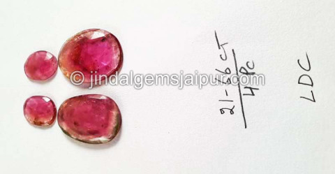 Watermelon Tourmaline Rose Cut Slices