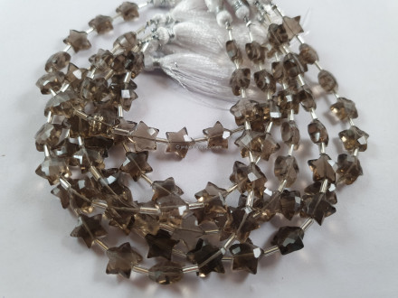 Smoky Faceted Star Beads