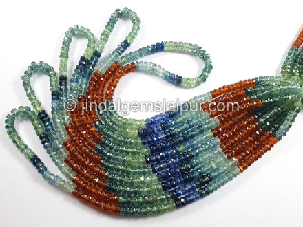 Multi Kyanite Faceted Roundelle Shape Beads