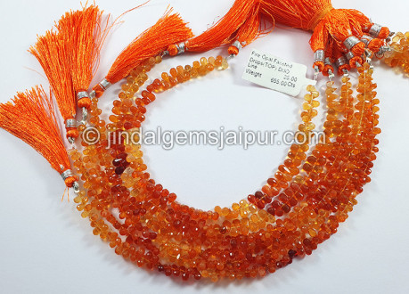 Fire Opal Faceted Drops Shape Beads Fire Opal Faceted Drops Shape Beads