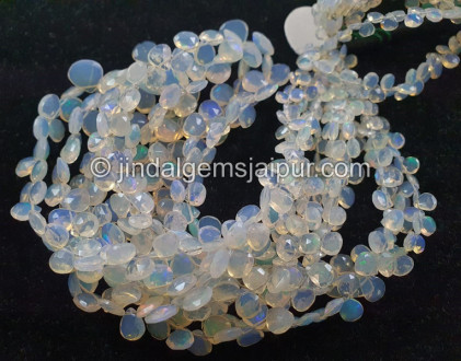 Off White Ethiopian Opal Faceted Heart Beads Off White Ethiopian Opal Faceted Heart Beads