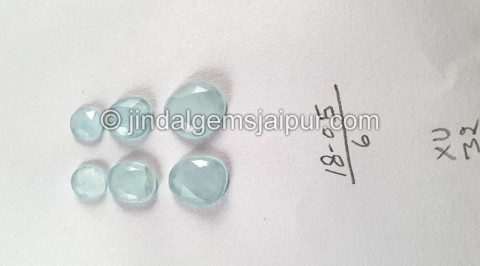 Milky Aquamarine Rose Cut Slices Milky Aquamarine Rose Cut Slices