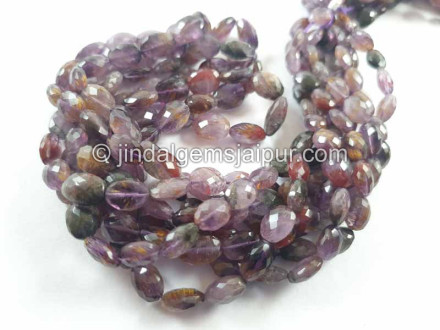 Amethyst Cacoxenite Faceted Oval Beads Amethyst Cacoxenite Faceted Oval Beads