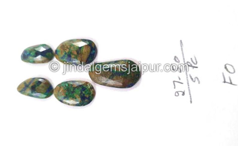 Azurite Malachite Rose Cut Slices