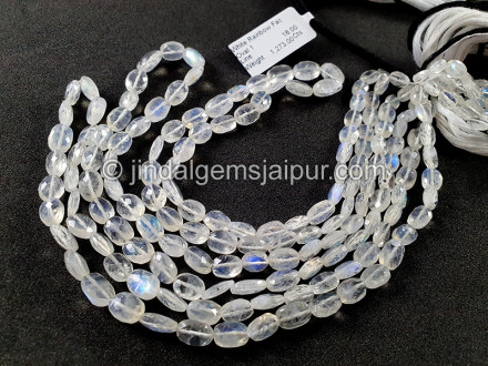 White Rainbow Faceted Oval Shape Beads White Rainbow Faceted Oval Shape Beads