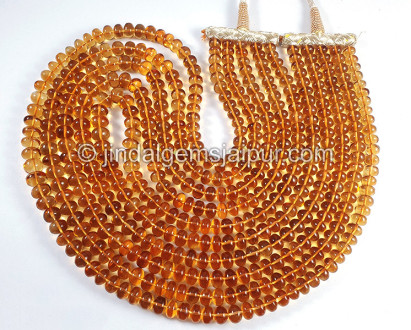 Madeira Citrine Smooth Roundelle Shape Beads