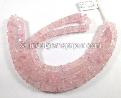 Pink Morganite Step Cut Bolt Shape Beads Pink Morganite Step Cut Bolt Shape Beads