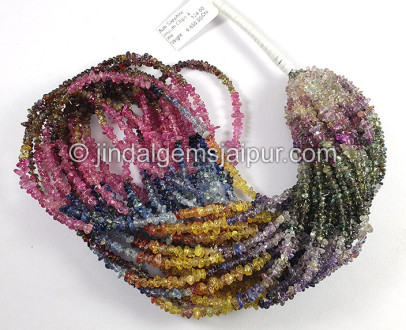 Multi Sapphire Smooth Chips Beads