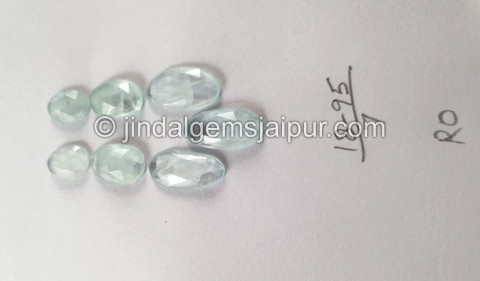 Milky Aquamarine Rose Cut Slices Milky Aquamarine Rose Cut Slices