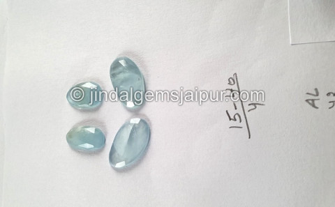 Milky Aquamarine Rose Cut Slices Milky Aquamarine Rose Cut Slices