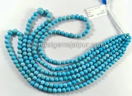 Turquoise Smooth Balls Shape Beads
