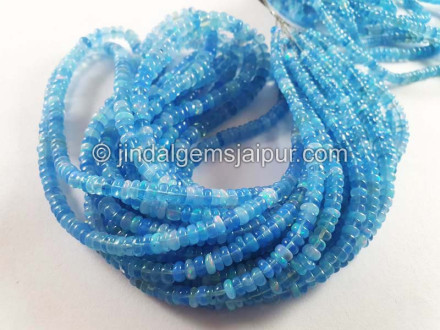 Blue Ethiopian Opal Smooth Roundelle Beads Blue Ethiopian Opal Smooth Roundelle Beads