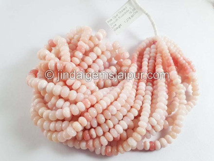 Pink Opal Shaded Smooth Roundelle Beads Pink Opal Shaded Smooth Roundelle Beads