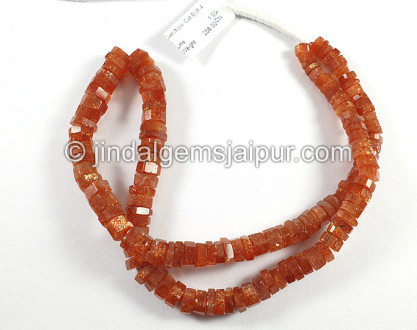 Sunstone Step Cut Bolt Shape Beads