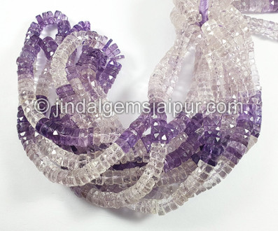 Pink Amethyst Shaded Faceted Tyre Shape Beads Pink Amethyst Shaded Faceted Tyre Shape Beads