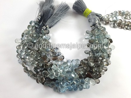 Moss Aquamarine Smooth Pear Shape Big Beads