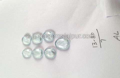 Milky Aquamarine Rose Cut Slices Milky Aquamarine Rose Cut Slices