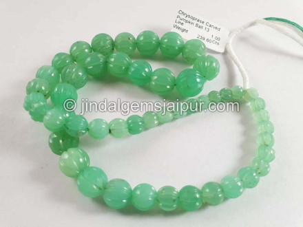 Chrysoprase Carved Pumpkin Balls Beads Chrysoprase Carved Pumpkin Balls Beads