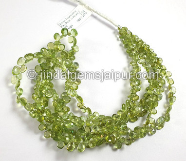 Green Tourmaline Faceted Pear & Heart Shape Beads Green Tourmaline Faceted Pear & Heart Shape Beads
