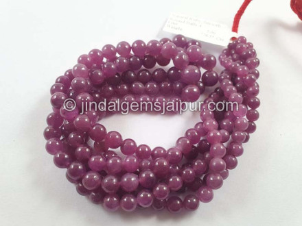 Natural Ruby Smooth Balls Beads