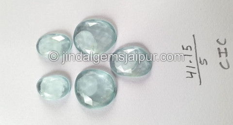 Milky Aquamarine Rose Cut Slices