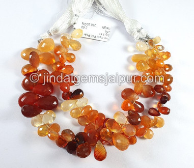 Fire Opal Faceted Pear Shape Big Beads
