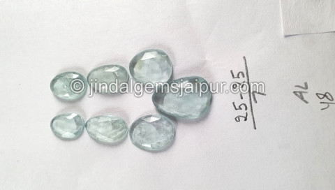 Milky Aquamarine Rose Cut Slices Milky Aquamarine Rose Cut Slices