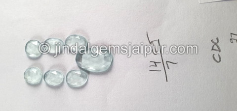 Milky Aquamarine Rose Cut Slices Milky Aquamarine Rose Cut Slices
