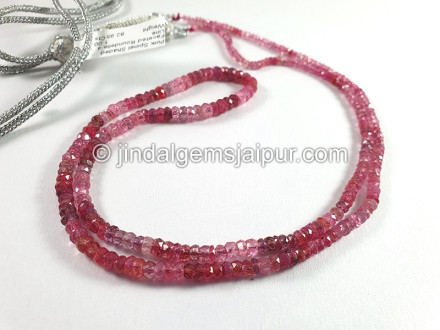 Pink Spinal Shaded Faceted Roundelle Shape Beads Pink Spinal Shaded Faceted Roundelle Shape Beads