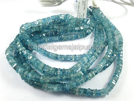 Blue Zircon Step Cut Bolt Shape Beads Blue Zircon Step Cut Bolt Shape Beads