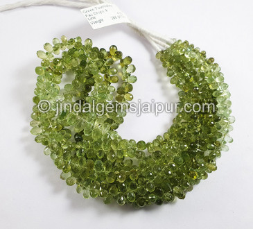 Green Tourmaline Faceted Drops Shape Beads Green Tourmaline Faceted Drops Shape Beads