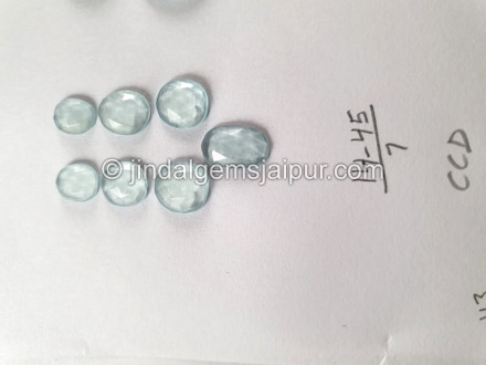 Milky Aquamarine Rose Cut Slices Milky Aquamarine Rose Cut Slices