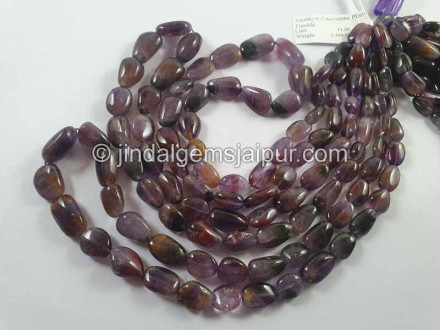 Amethyst Cacoxenite Smooth Nugget Beads Amethyst Cacoxenite Smooth Nugget Beads