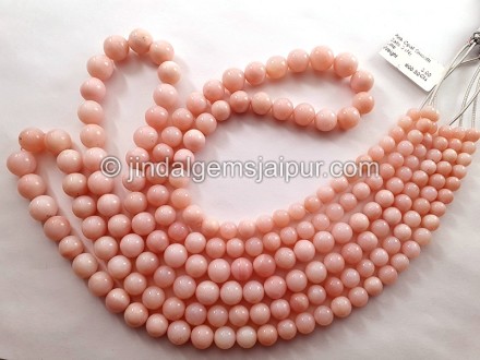 Pink Opal Smooth Balls Shape Beads
