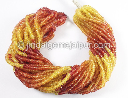 Yellow Sapphire Shaded Faceted Roundelle Shape Beads