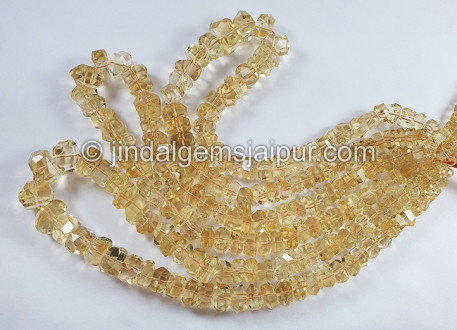Light Citrine Faceted Irregular Roundelle Beads
