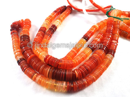 Fire Opal Smooth Tyre Shape Big Beads