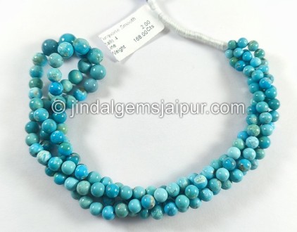 Turquoise Smooth Balls Shape Beads