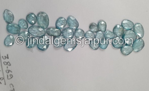 Natural Blue Zircon Rose Cut Slices