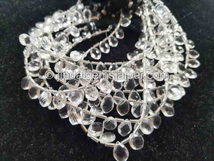 Crystal Quartz Faceted Dolphin Pear Beads Crystal Quartz Faceted Dolphin Pear Beads