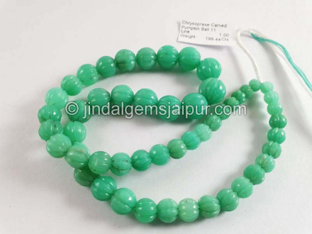 Chrysoprase Carved Pumpkin Balls Beads Chrysoprase Carved Pumpkin Balls Beads